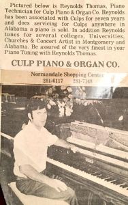 Culp Piano Ad in Montgomery Alabama - when Culps was located in Normandale